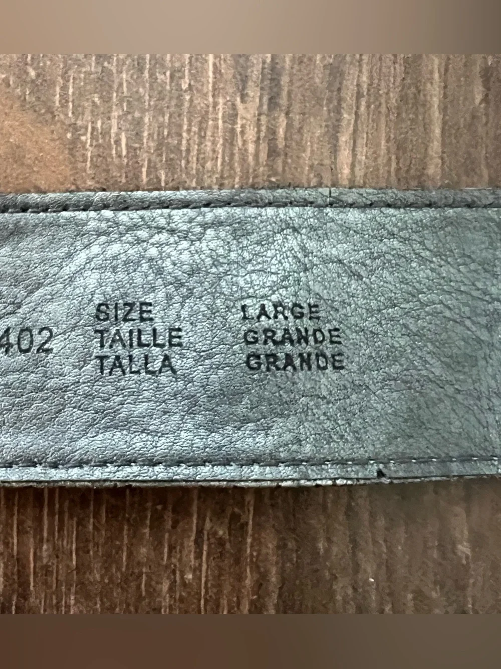 Vintage 90s Metallic Silver Liz Claiborne Leather Belt size L